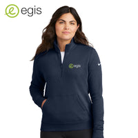 egis - NKDX6720 Nike Women's Club Fleece Sleeve Swoosh 1/2-Zip